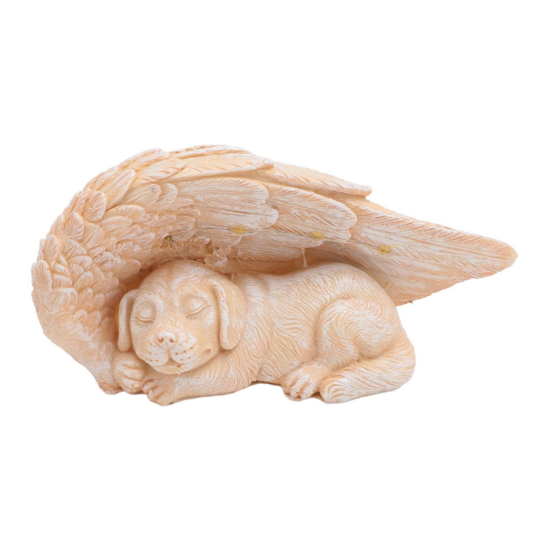 Angel Dog Memorial Stone with LED light – Resin Garden Grave Marker
