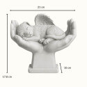 Personalised Dog Memorial Angel Statue in Hands – Weatherproof Resin Grave Marker for Garden Display with Elegant Cursive Name & Dates