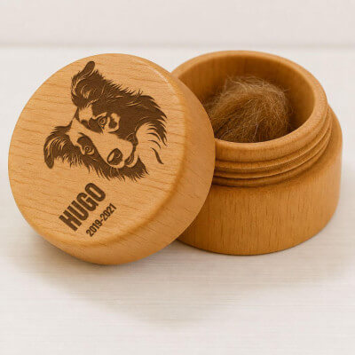 Picture-to-drawing Round Wooden Pet Memorial...