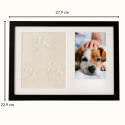 Paw Print Clay & Photo Frame Kit – Wooden Dog Memorial Picture Frame for Indoor Display
