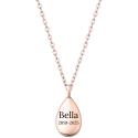 Personalised Pet Memorial Teardrop Urn Necklace – Dog Keepsake with Name & Dates