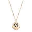 Personalised Pet Memorial Round Urn Necklace – Picture-to-drawing Dog Keepsake with Name
