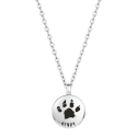 Personalised Pet Memorial Paw-Print Round Urn Necklace – Dog Keepsake with Name