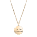 Personalised Pet Memorial Round Urn Necklace – Dog Keepsake with Name & Dates