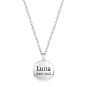 Personalised Pet Memorial Round Urn Necklace – Dog Keepsake with Name & Dates