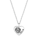 Personalised Pet Memorial Heart Urn Necklace – Picture-to-Drawing Dog Keepsake with Name