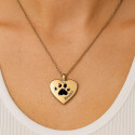 Personalised Pet Memorial Paw-Print Heart Urn Necklace – Dog Keepsake with Name