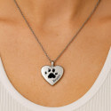 Personalised Pet Memorial Paw-Print Heart Urn Necklace – Dog Keepsake with Name