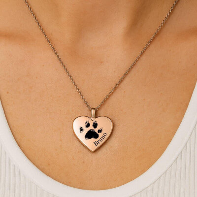 Personalised Pet Memorial Paw-Print Heart Urn...