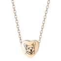 Personalised Pet Memorial Slide-through Chain Heart Urn Necklace – Picture-to-Drawing Dog Keepsake with Name & Dates