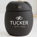Personalised Ceramic Pet Urn with Sleeping Dog Lid –  Cremation Urn for Ashes with Name, Dates & Eternal Love Design