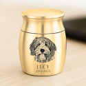 Personalised Pet Keepsake Urn – Mini Dog Urn with Engraved Photo Drawing, Name & Dates