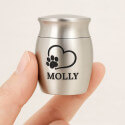 Personalised Pet Keepsake Urn – Mini Dog Urn with Engraved Name & Photo Drawing on the lid
