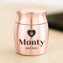 Personalised Pet Keepsake Urn - Mini Dog Urn with Engraved Name, Dates & Paw Heart Design