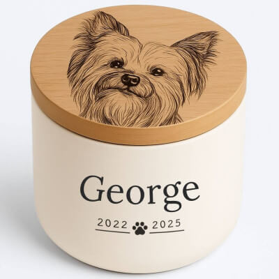 Personalised Ceramic Pet Urn with Engraved...