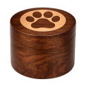 Personalised Wooden Pet Urn with Infinity Paw Heart – Dog Urn with Engraved Name & Dates