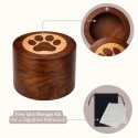 Personalised Wooden Pet Urn with Infinity Paw Heart – Dog Urn with Engraved Name & Dates