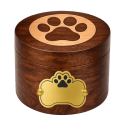 Personalised Wooden Pet Urn with Aluminium Plate – Dog Urn with Engraved Name & Dates