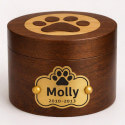 Personalised Wooden Pet Urn with Aluminium Plate – Dog Urn with Engraved Name & Dates