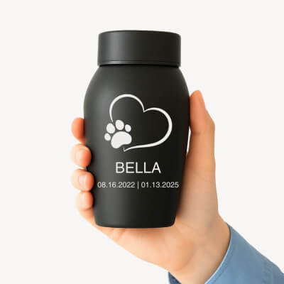 Personalised Pet Urn with Name, Dates & Special...