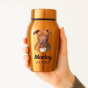Personalised Pet Urn with Photo, Name & Dates – Stainless Steel Dog Urn