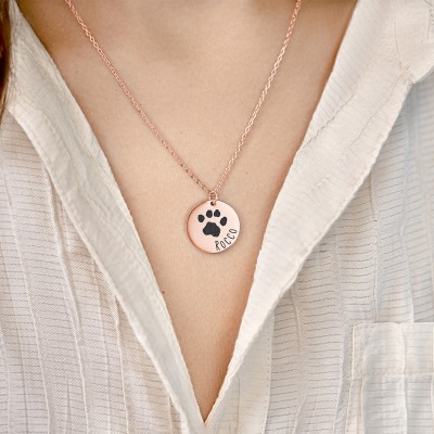 Personalised Pet Memorial Round Necklace –...
