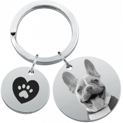 Personalised Pet Memorial 2-Charm Round Keyring...