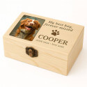 Personalised Light Wood Pet Urn Box with Photo – Dog Urn with Tribute, Name & Dates
