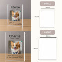 Personalised Pet Memorial Gift – Portrait Dog Memorial Acrylic Plaque with Photo, Name & Dates