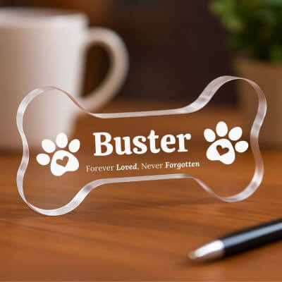 Personalised Pet Memorial Gift - Bone-Shaped...