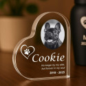 Personalised Pet Memorial Gift – Heart-Shaped Acrylic Plaque with Engraved Name, Dates & Tribute