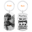 Personalised Pet Memorial Military Keyring - Engraved with Heartfelt Text & Dog's Photo