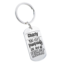 Personalised Pet Memorial Military Keyring - Engraved with Heartfelt Text & Dog's Photo