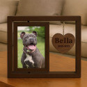 Personalised Wooden 360° Rotating Pet Memorial Photo Frame – Engraved with Name & Dates