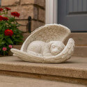 Angel Dog Pet Memorial Stone – Weatherproof Resin Grave Marker