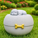Outdoor Resin Pet Urn – Dog Cremation Urn for Ashes with Sleeping Dog Figure for Garden Display