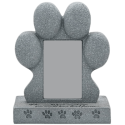 Paw-Shaped Pet Memorial Headstone with Photo & Tribute – Weatherproof Resin Grave Marker for Outdoor Display