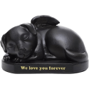 Black Sleeping Angel Dog Pet Memorial Urn – Outdoor Resin Grave Marker for Garden Display