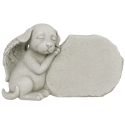 Personalised Dog Angel Pet Memorial Headstone with Elegant Name & Tribute – Weatherproof Resin Grave Marker for Garden Display